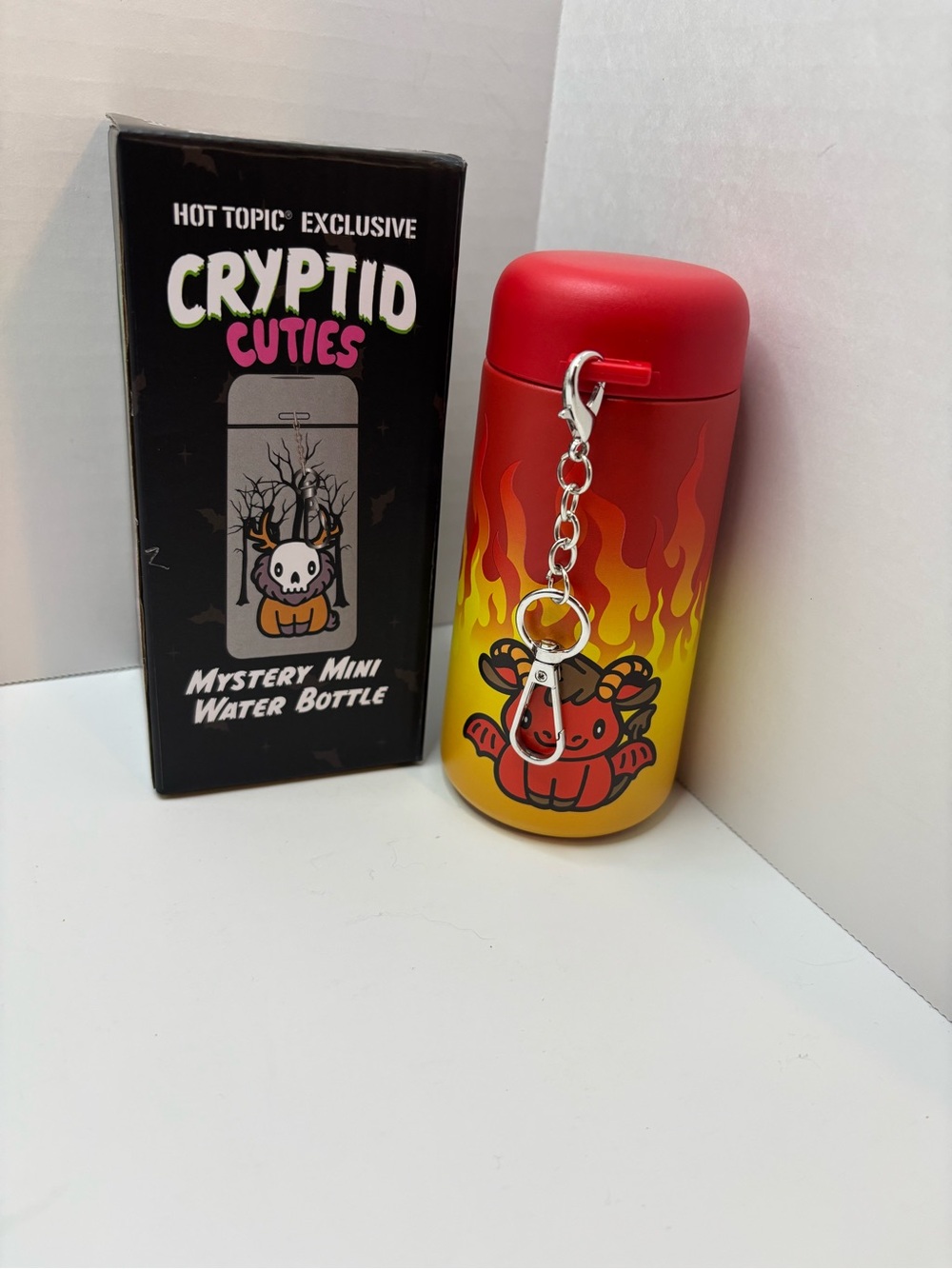 Cryptid Cuties Mystery Mini Water Bottle - Red/Yellow jersey Devil